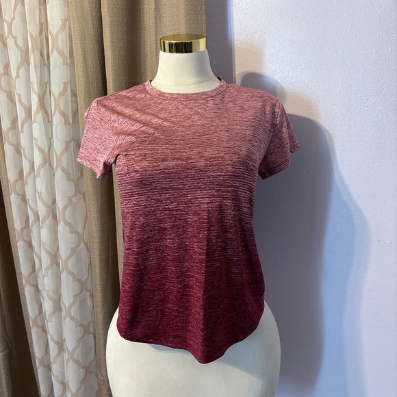 BCG Women's Ombre Burgundy Tee - Picture 1 of 3